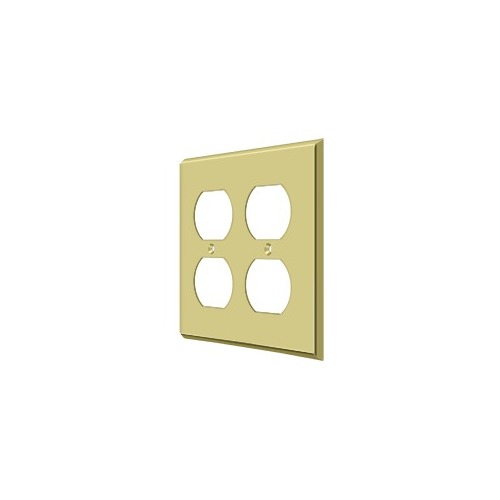 Switch Plate Cover 4 Receptacle Polished Brass