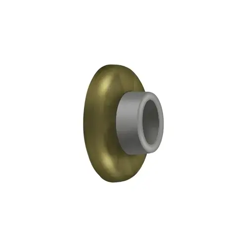 Wall Mount Concave Flush Bumper, 2-1/2" Diam. in Antique Brass