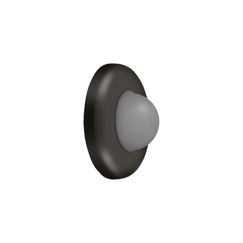 Wall Mount Convex Flush Bumper, 2-1/2" Diam. in Oil-rubbed Bronze