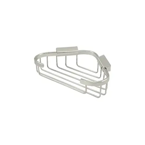 8-3/4" Length X 6-7/8" Width Triangular Corner Wire Basket Polished Nickel