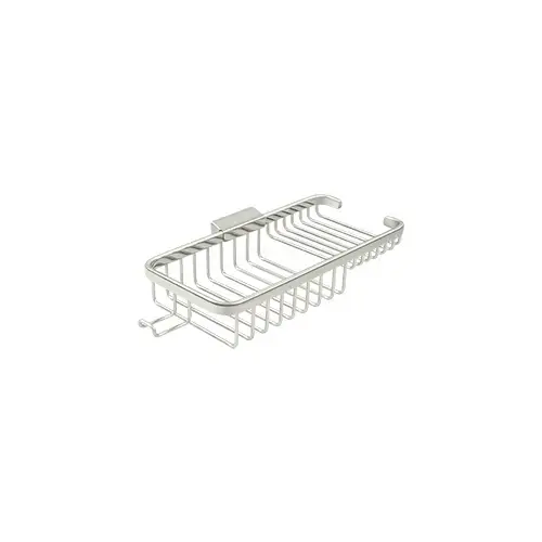 10-3/8" Length Rectangular Bathroom Wire Shower Basket Deep & Shallow W/Hook Polished Nickel