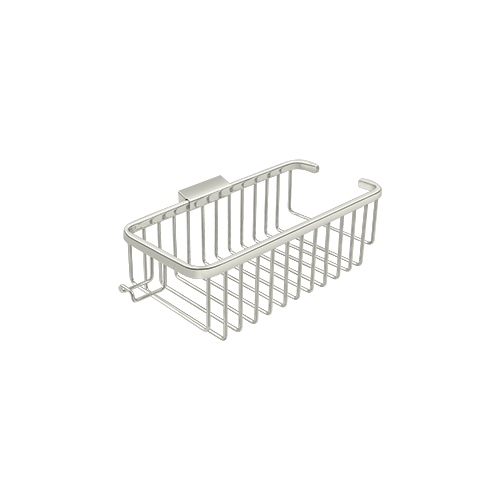 Deltana WBR1054HU14 10-3/8" Length Rectangular Bathroom Wire Shower Basket Deep W/Hook Polished Nickel