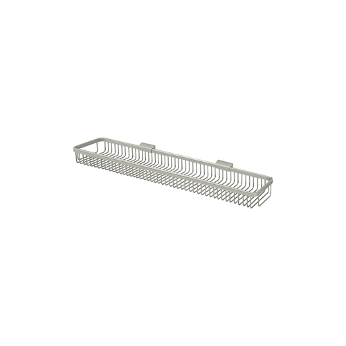 28-1/2" Length Rectangular Bathroom Wire Shower Basket Without Hook Satin Nickel