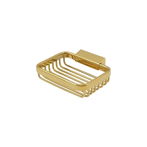 Deltana WBR4535CR003 Wire Basket, 4-3/4" Rectangular Soap Holder in PVD Polished Brass