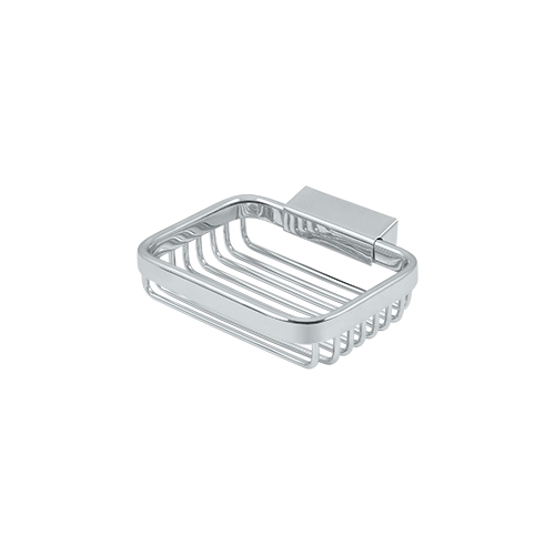 Wire Basket, 4-3/4" Rectangular Soap Holder in Polished Chrome