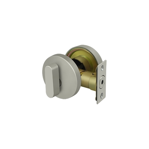 Elite Keyed Entry Single Cylinder Deadbolt Round Rosette W/Low Profile Brushed Nickel