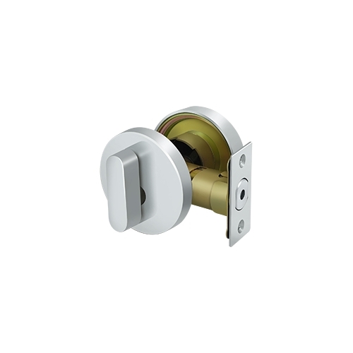 Elite Keyed Entry Single Cylinder Deadbolt Round Rosette W/Low Profile Bright Chrome