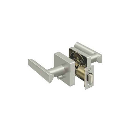 Elite Livingston Series Lever With Square Rose Privacy Right Handed Brushed Nickel