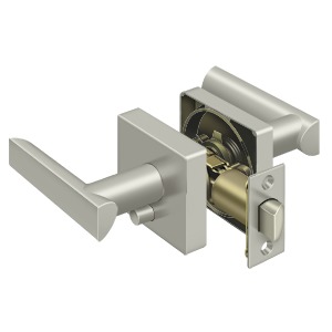 Deltana ZLLS2U15-RH Elite Livingston Series Lever With Square Rose Privacy Right Handed Brushed Nickel