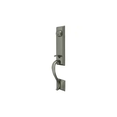 Kingston Handleset, Entry, Solid Brass Antique Nickel