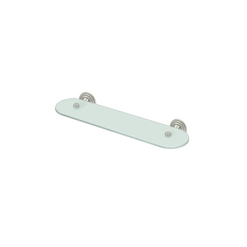 20" Frosted Glass Shelf, 98C Series, Solid Brass Satin Nickel