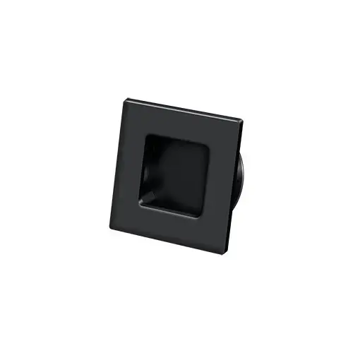 Flush Pull, Square, HD, 2-3/4" x 2-3/4", Solid Brass in Paint Black