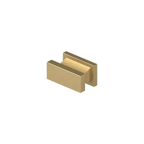 Contemporary Knob, Anvil, 3/4" x 1-1/2" x 7/8" in Brushed Brass