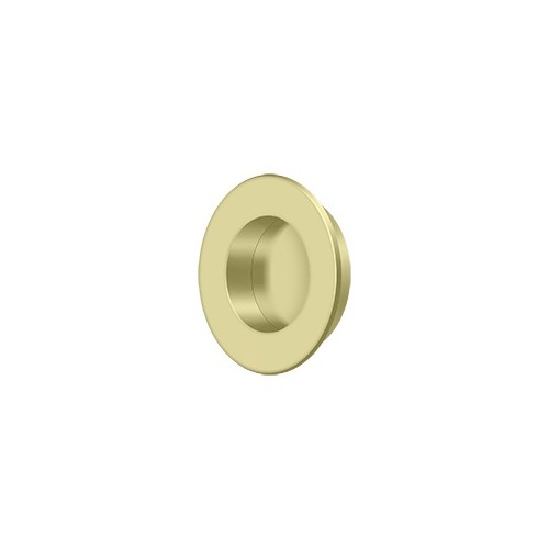 Flush Pull, Round, HD, 1-7/8", Solid Brass in Unlacquered Brass