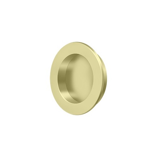 Flush Pull , Round, HD, 2-3/8", Solid Brass in Unlacquered Brass