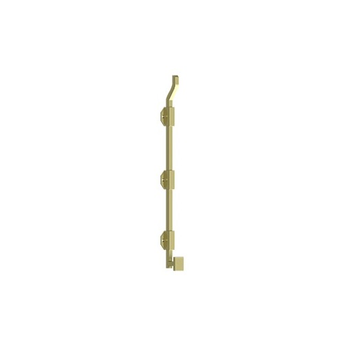 18" Modern Offset Surface Bolt, HD, Solid Brass in Polished Brass