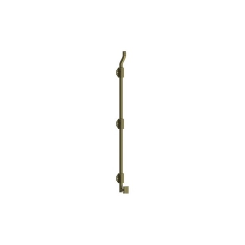 26" Modern Offset Surface Bolt, HD, Solid Brass in Antique Brass