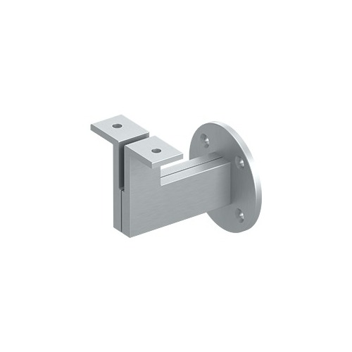 Modern Handrail Bracket, 3-1/4" Projection, Heavy Duty in Brushed Chrome