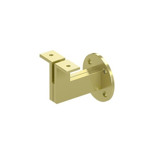 Modern Handrail Bracket, 3-1/4" Projection, Heavy Duty in Polished Brass