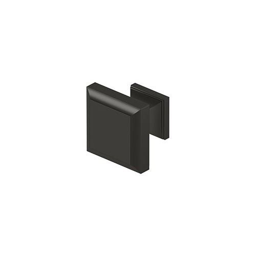 Square Knob, Decorative, 1-3/16" x 1-3/16" in Oil-rubbed Bronze