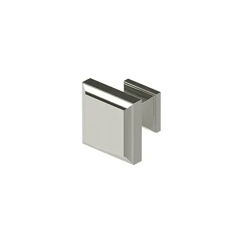 Square Knob, Decorative, 1-3/16" x 1-3/16" in Polished Nickel