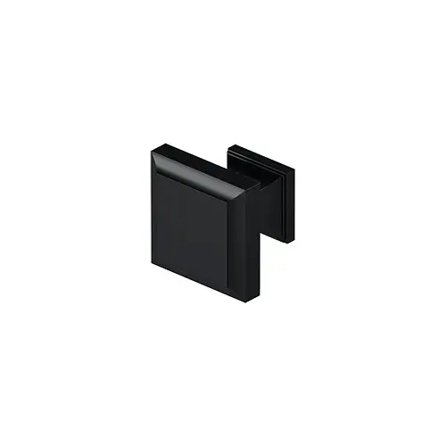 Square Knob, Decorative, 1-3/16" x 1-3/16" in Paint Black