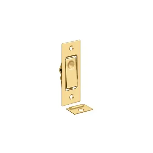 3-1/16" Height Pocket Door Jamb Bolt Lifetime Polished Brass