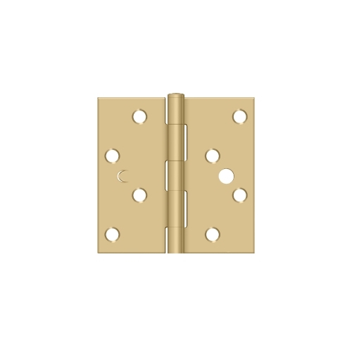 4" x 4" Square Hinge in Brushed Brass Pair