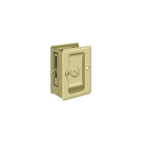 Deltana SDLA325U3-UNL HD Pocket Lock, Adjustable, 3-1/4" x 2-1/4" Privacy in Unlacquered Brass