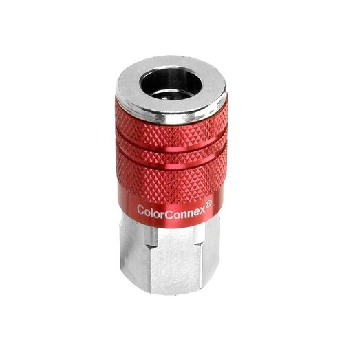 Air Coupler ColorConnex Aluminum/Steel 1/4" Female 1 Red