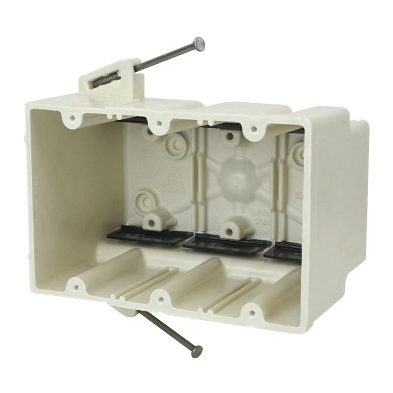 Allied Moulded R3303-NK Electrical Box New Work 56.5 cu in Rectangle Fiberglass 3 gang Off White Off White