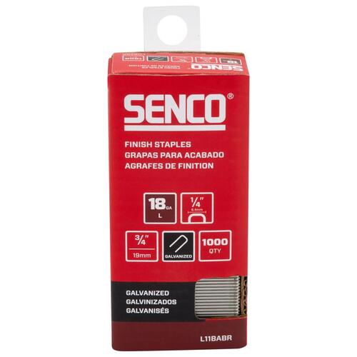 Senco L11BABR Finish Staples 1/4" W X 3/4" L Galvanized 18 Ga. Galvanized