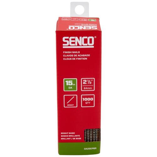 Senco DA25EPBR Nail 2-1/2" Finishing Bright Steel Brad Head Bright