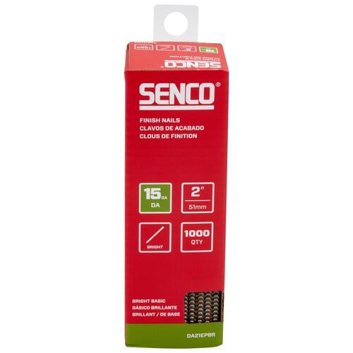 Senco DA21EPBR Finish Nail Strip, 2 in L, 15 ga, Steel, Bright Basic/te, Brad Head