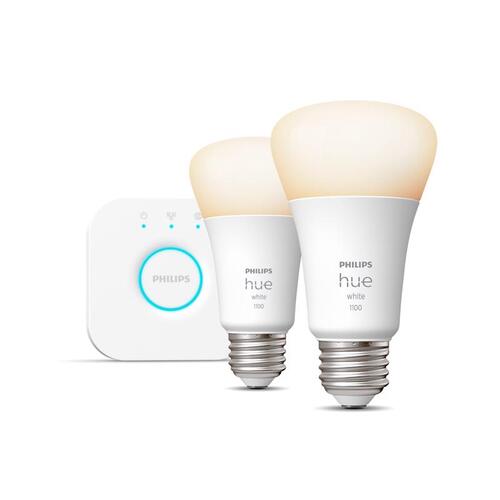 LED Bulb Starter Kit HUE A19 E26 (Medium) Smart-Enabled Cool White 75 Watt Equivalence Frosted