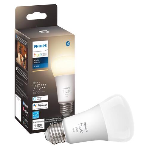 Philips 563007 LED Bulb A19 E26 (Medium) Smart-Enabled Color Changing 75 Watt Equivalence White