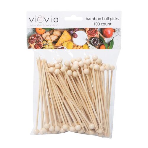 Blueoco VIO-1067 Appetizer Pick Viovia Beige Bamboo Ball Matte