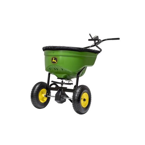 John Deere 45-0462-JD Lawn Spreader 12 ft. W Broadcast Push For Fertilizer/Ice Melt/Seed 130 lb