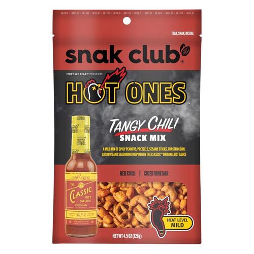 SNAK CLUB 1721916 Snack Mix Hot Ones Cider Vinegar/Red Chili 4.5 oz Bagged