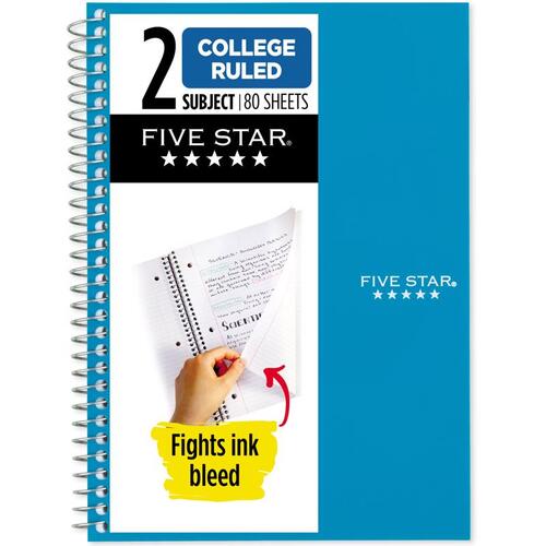 Five Star 840029-24 Notebook Mead 6" W X 10" L College Ruled Wire Bound Assorted Assorted