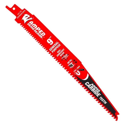 Freud DS0909CGPA Reciprocating Saw Blade Demon Amped 9" Carbide 6/9 TPI Red