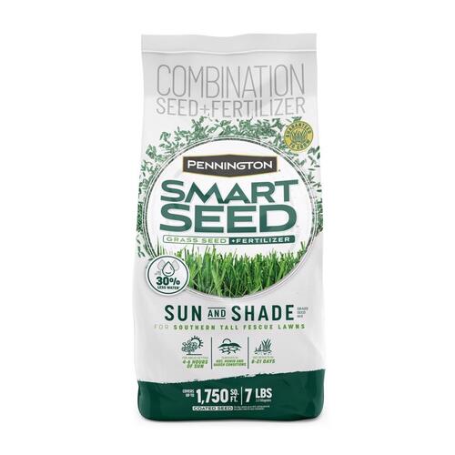 PENNINGTON SEED VIRGINIA DIV 100543723 Grass Seed and Fertilizer Smart Seed Mixed Full Sun/Medium Shade 7 lb