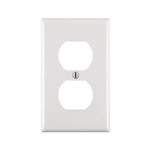 Leviton M24-88003-WMP Receptacle Wallplate, 4-1/2 in L, 2-3/4 in W, 1 -Gang, Plastic, White, Smooth - pack of 10