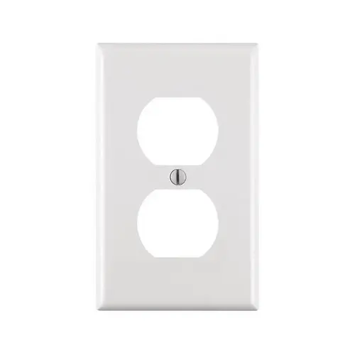 Leviton M24-88003-WMP Receptacle Wallplate, 4-1/2 in L, 2-3/4 in W, 1 -Gang, Plastic, White, Smooth - pack of 10