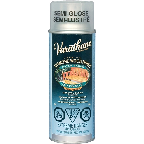 Exterior Finish, Semi-Gloss, Clear, Liquid, 340 g, Aerosol Can