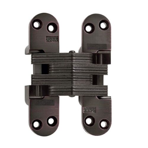 Universal Industrial 218US10BL Soss 1-1/8" x 4-5/8" Heavy Duty Invisible Hinge for 1-3/4" Doors Lacquered Oil Rubbed Bronze Finish