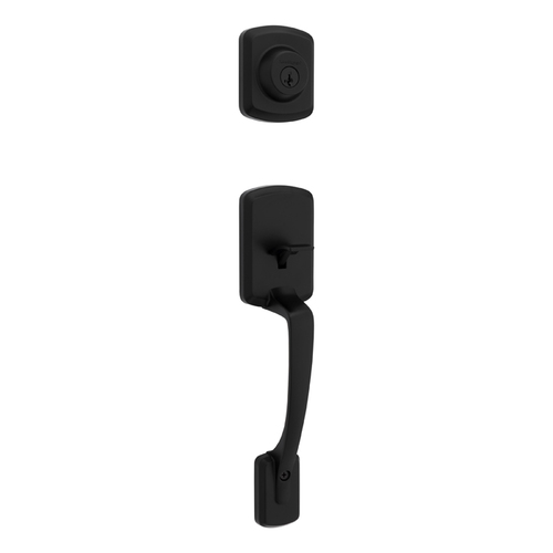 Henley Exterior Single Cylinder Handleset Trim Matte Black