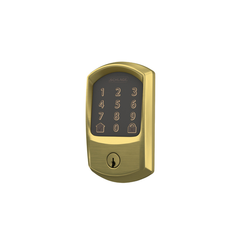 Greenwich Encode Smart Wifi Deadbolt with 12351 Latch and 10116 Strike Satin Nickel Finish