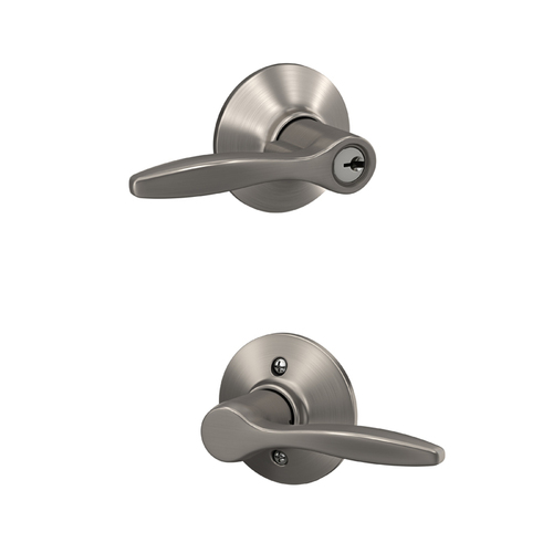 Right Hand Delfayo Lever Storeroom Lock C Keyway with 16211 Latch and 10063 Strike Satin Nickel Finish