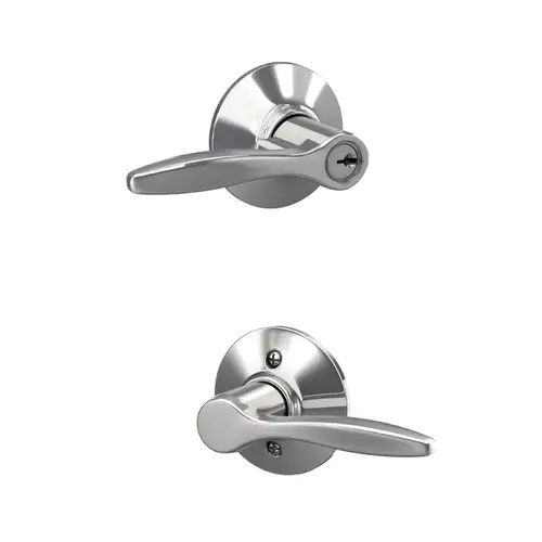 Left Hand Delfayo Lever Storeroom Lock C Keyway with 16211 Latch and 10063 Strike Bright Chrome Finish